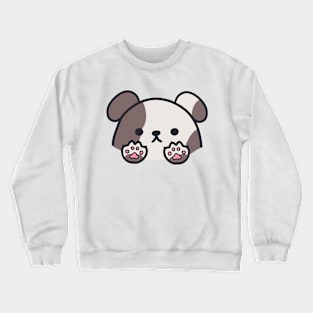 cute kawaii grey dotted dog Crewneck Sweatshirt